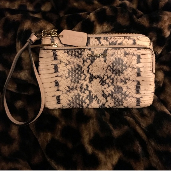 Coach Handbags - Coach Madison Python Wristlet